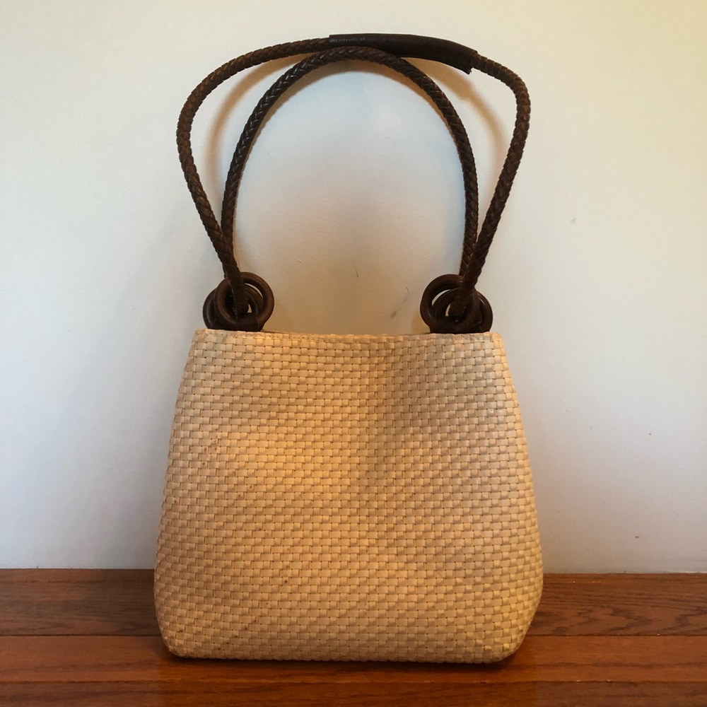 Neiman Marcus Straw Shoulder Bag